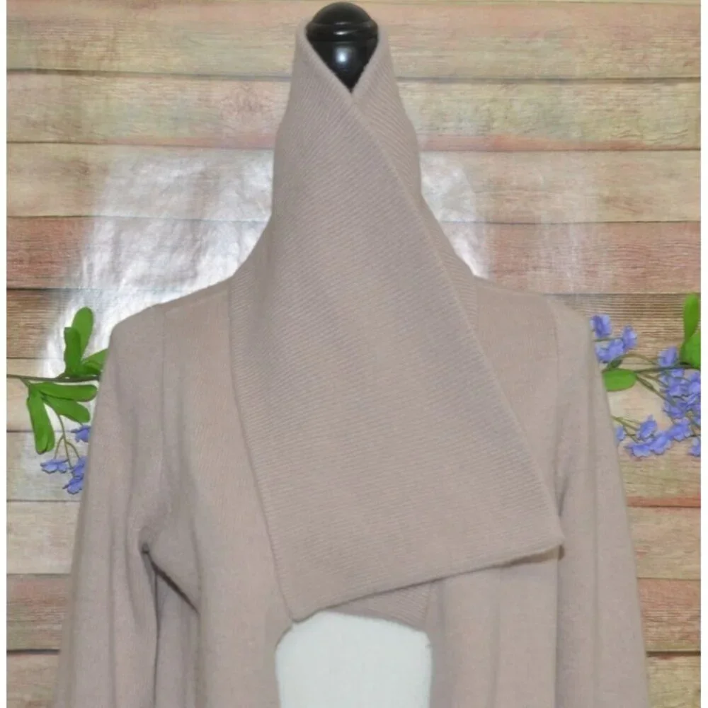 J. Crew Tan Open Shawl Collar Front Wool Cashmere Blend Cardigan Sweater Size M